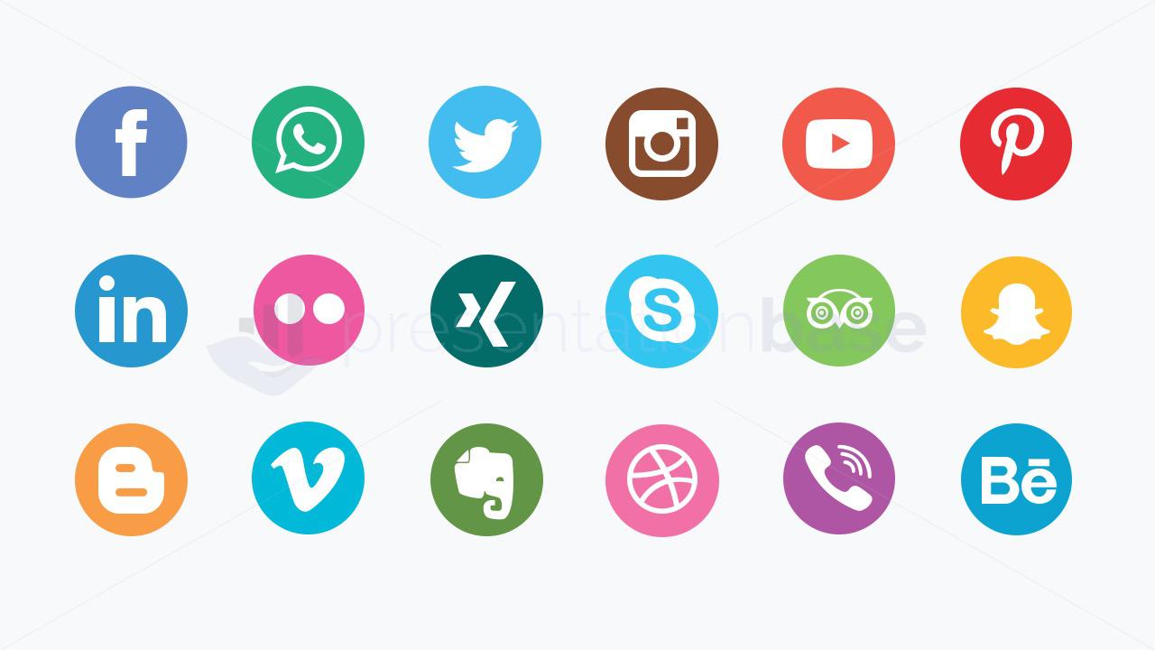 social media buttons vector