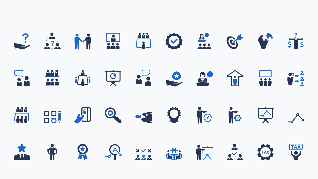 Presentation Base PowerPoint business icons