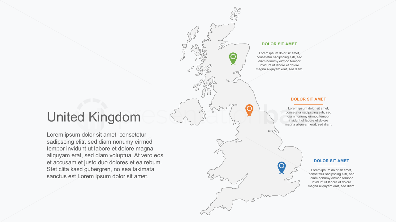 PowerPoint Landkarte - Großbritannien